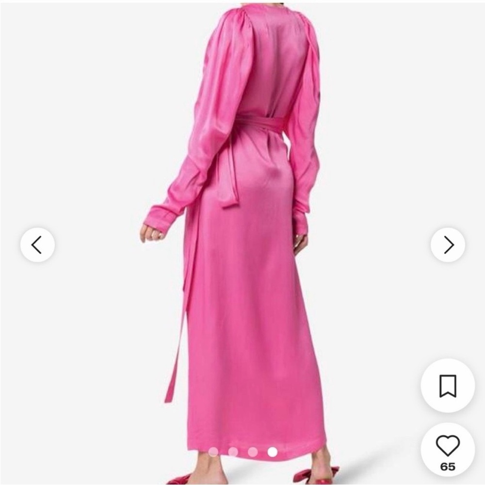 ROTATE Birger Christensen Satin Maxi Wrap
Dress in Pink Carnation Size 34 - Picture 7 of 7